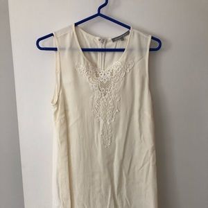 Extra Long Tank Top with lace detail
